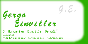 gergo einviller business card